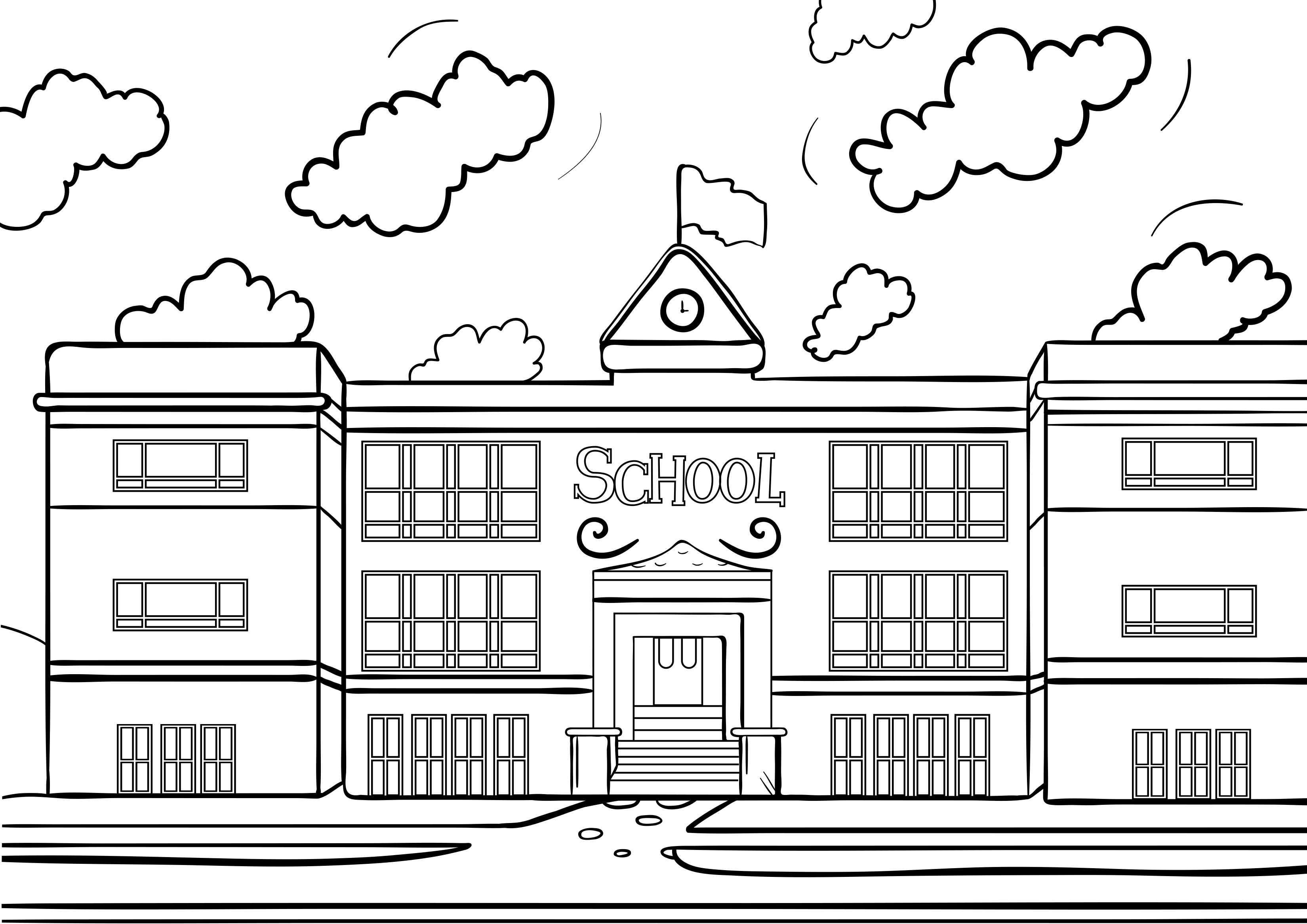 Cartoon school coloring page