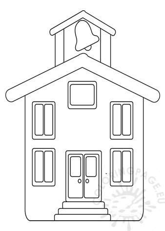 School house template printable coloring page