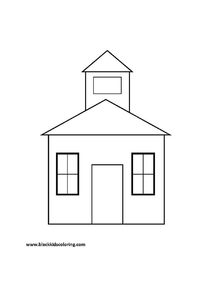 Schoolhouse coloring page in house colouring pages school coloring pages house outline