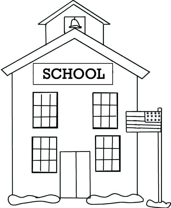 Adorable school house coloring pages for kids