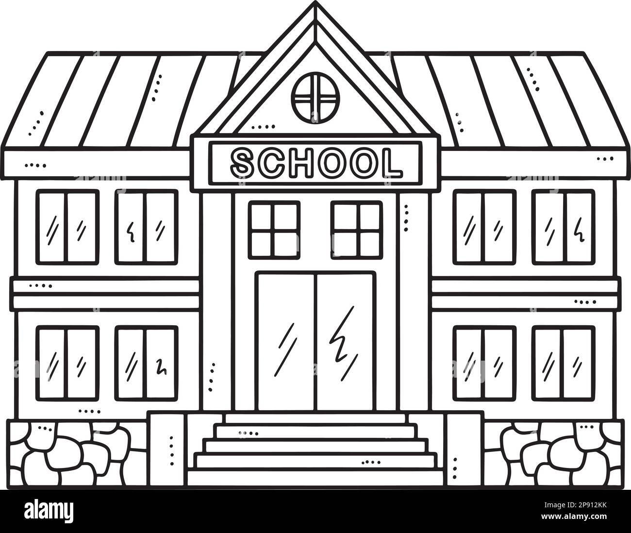 School building drawing vector black and white stock photos images