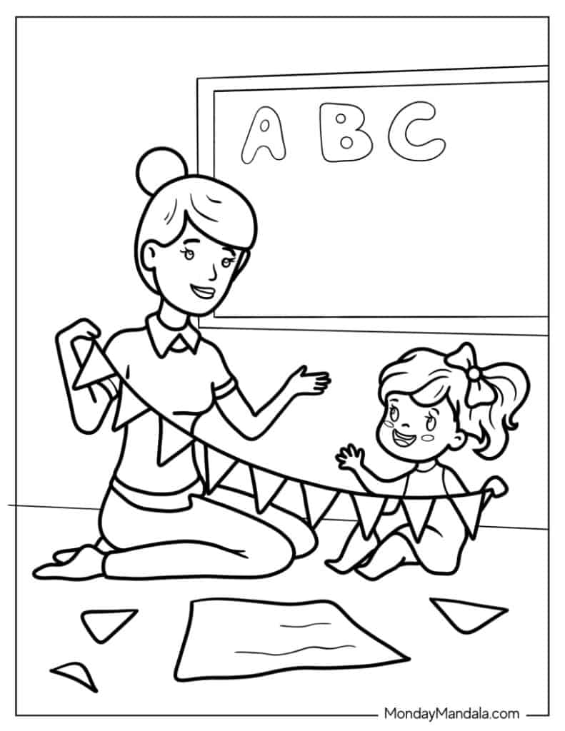 Teacher coloring pages free pdf printables