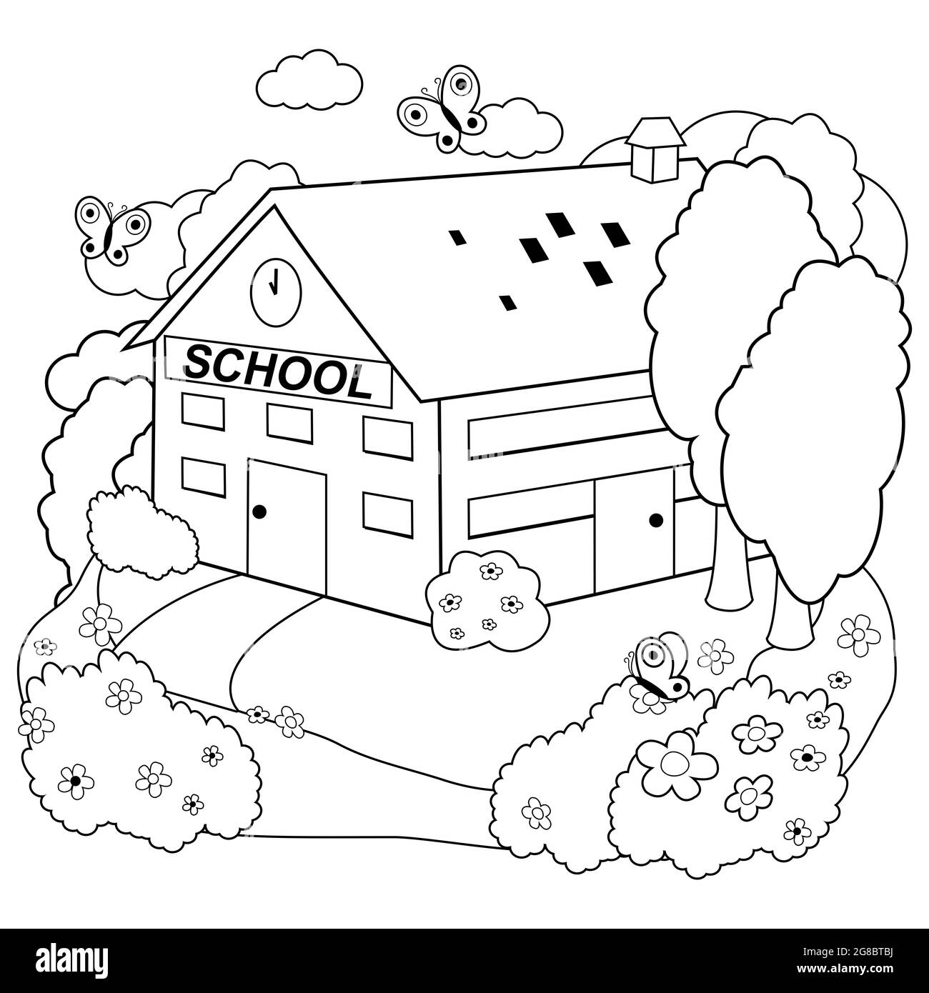 Schoolhouse cut out stock images pictures