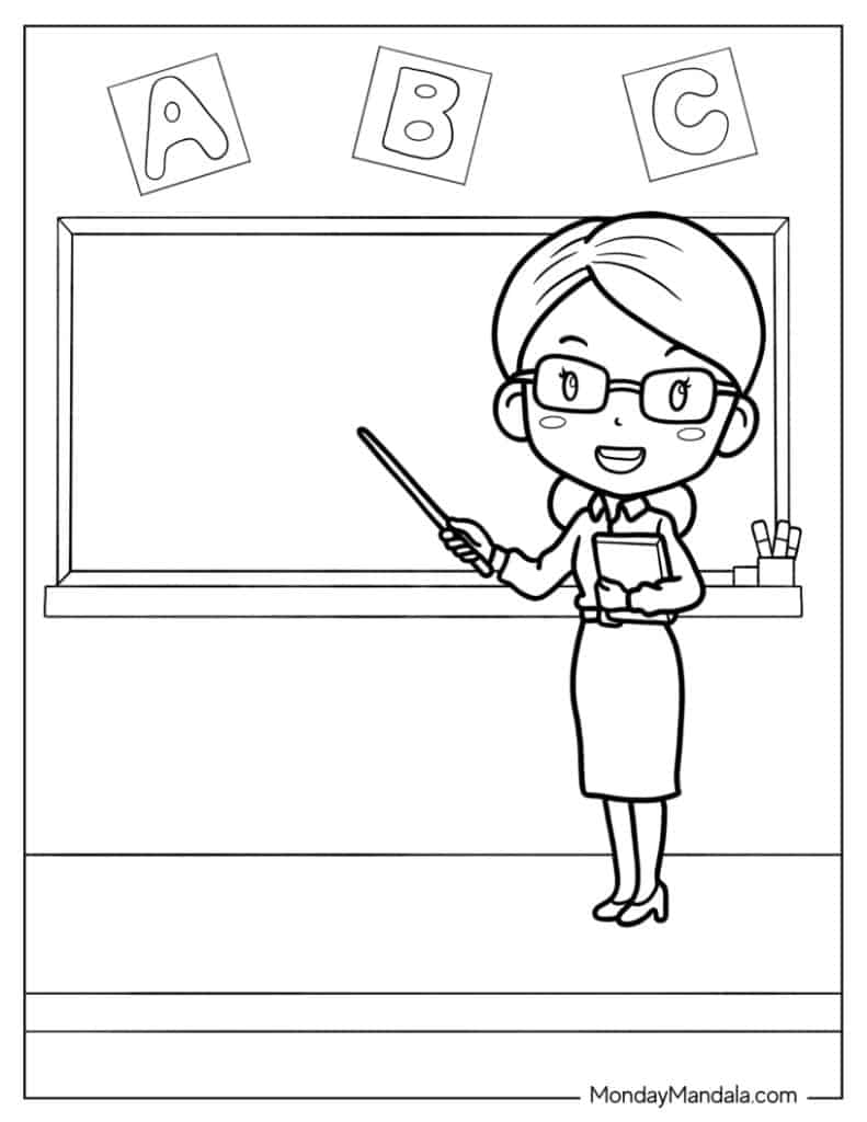 Teacher coloring pages free pdf printables