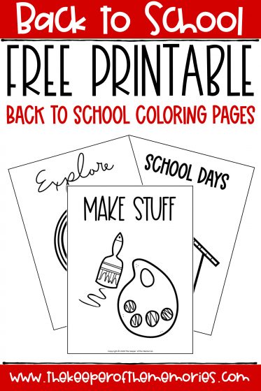 Free printable back to school coloring pages