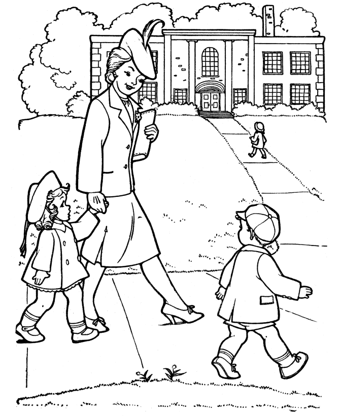 Schoolhouse coloring pages