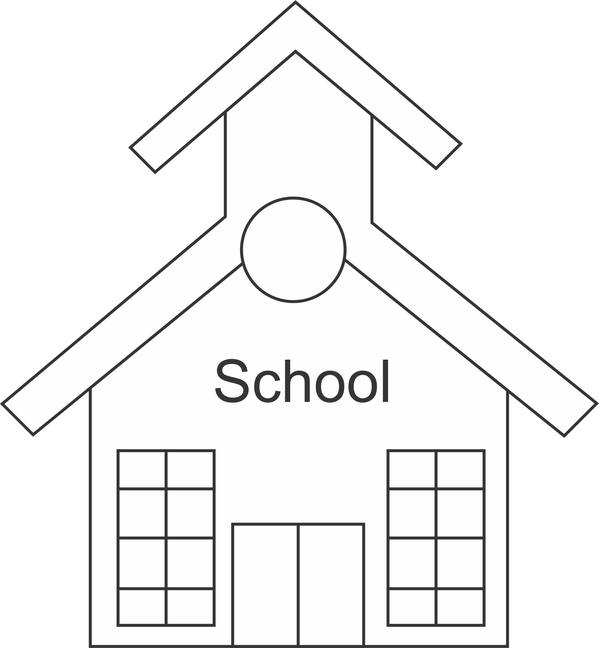 Coloring page school buildings and architecture â printable coloring pages