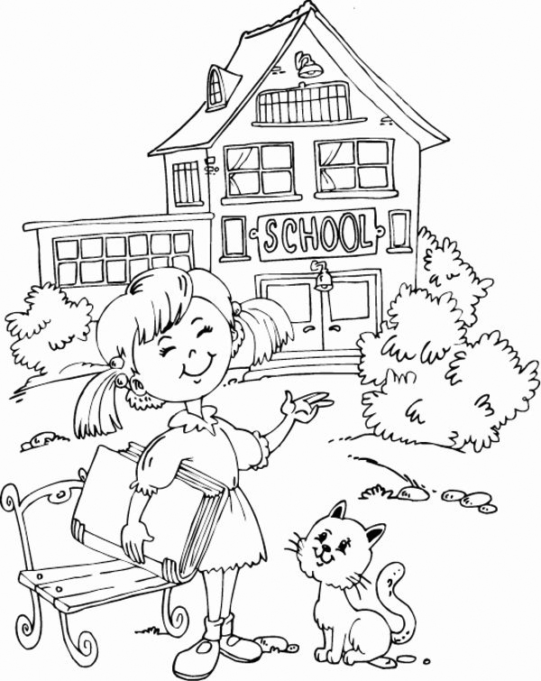 Schoolhouse coloring pages