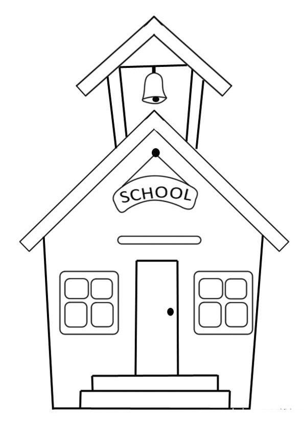 School building coloring page â