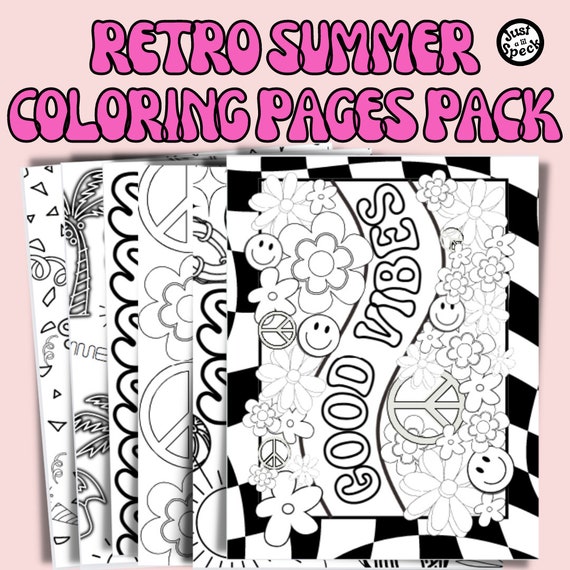 Buy retro summer coloring page schools out activity bundle pack online in india