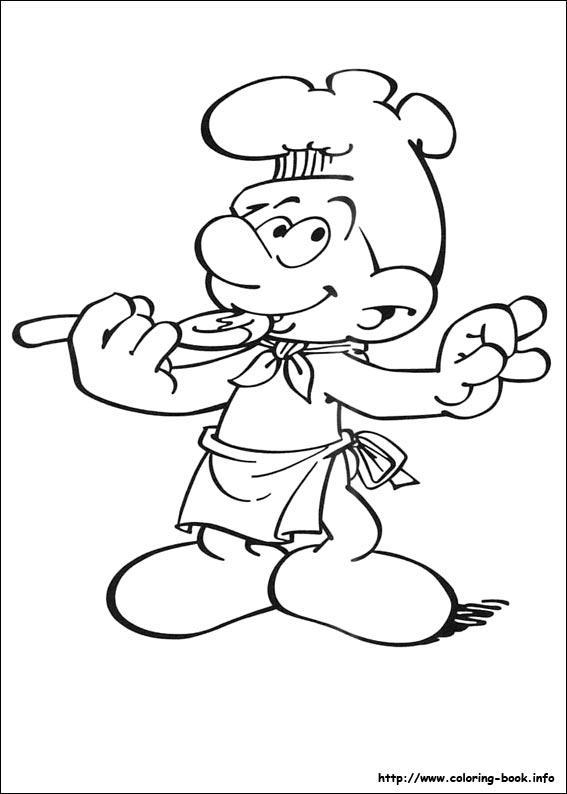 The smurfs coloring picture