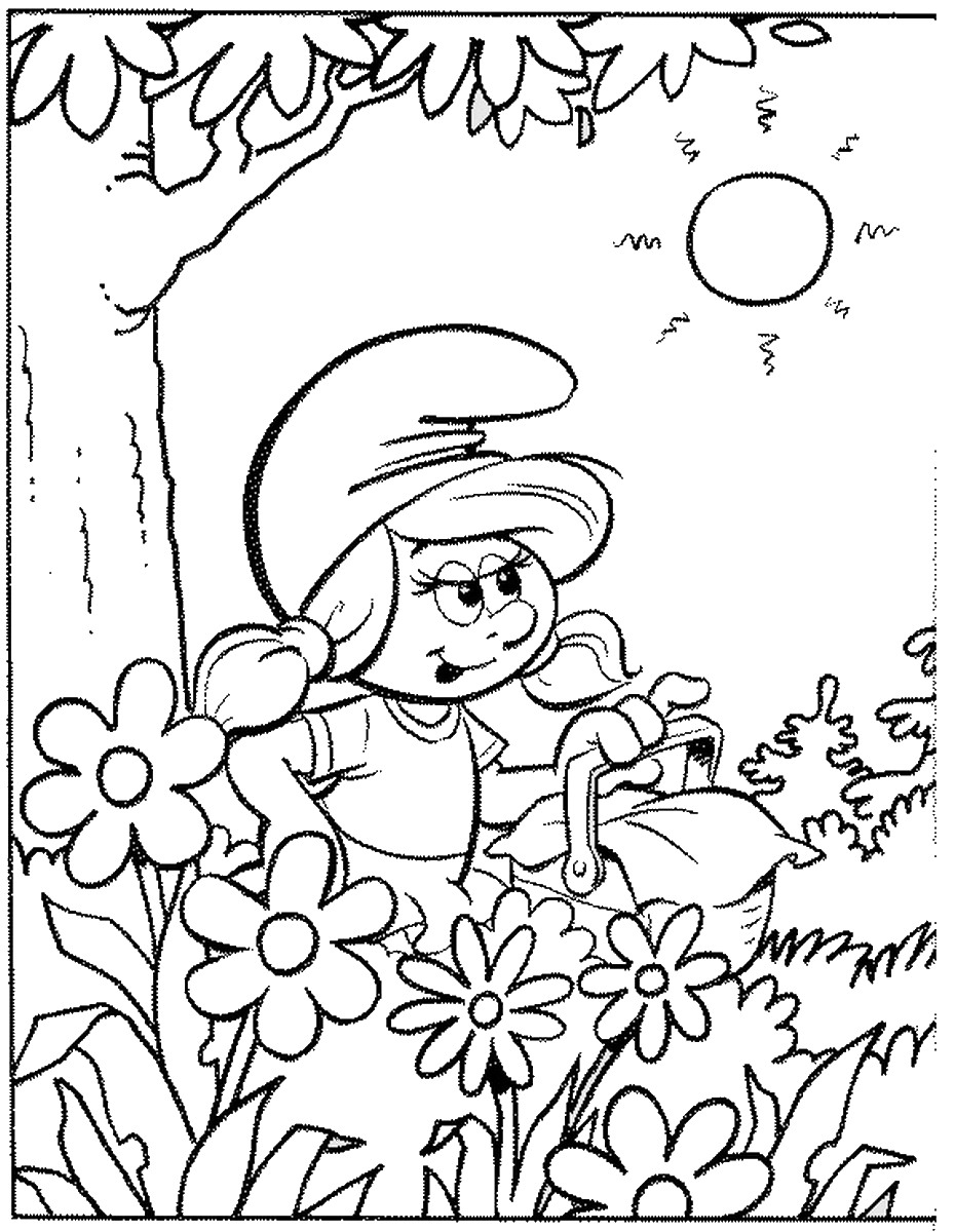 Smurfs coloring pages â birthday printable