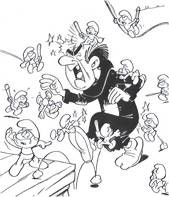 Coloring page smurfs