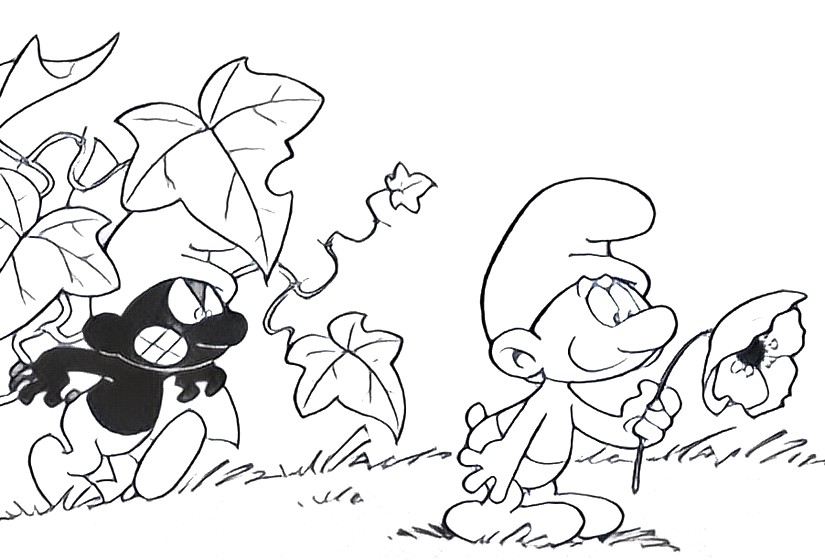 Coloring page smurfs