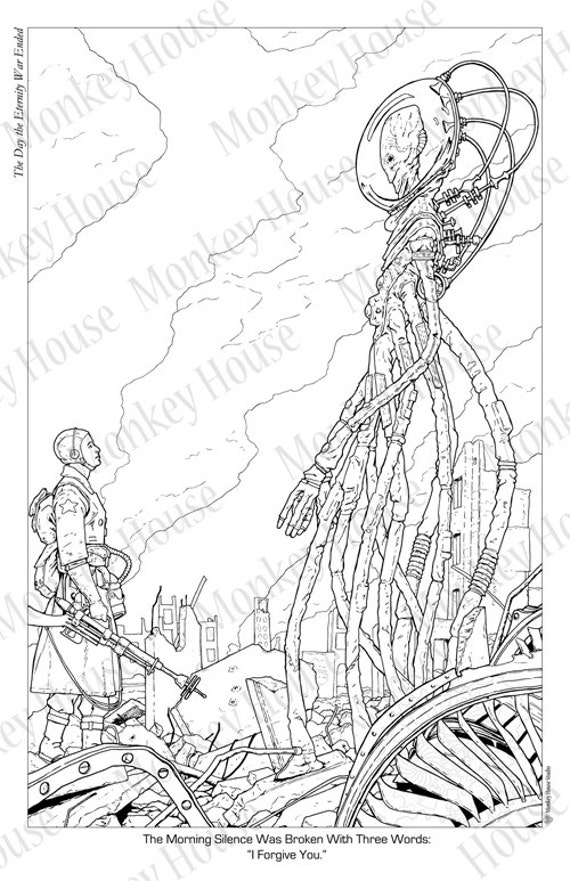 Coloring page the day the eternity war ended downloadable retro