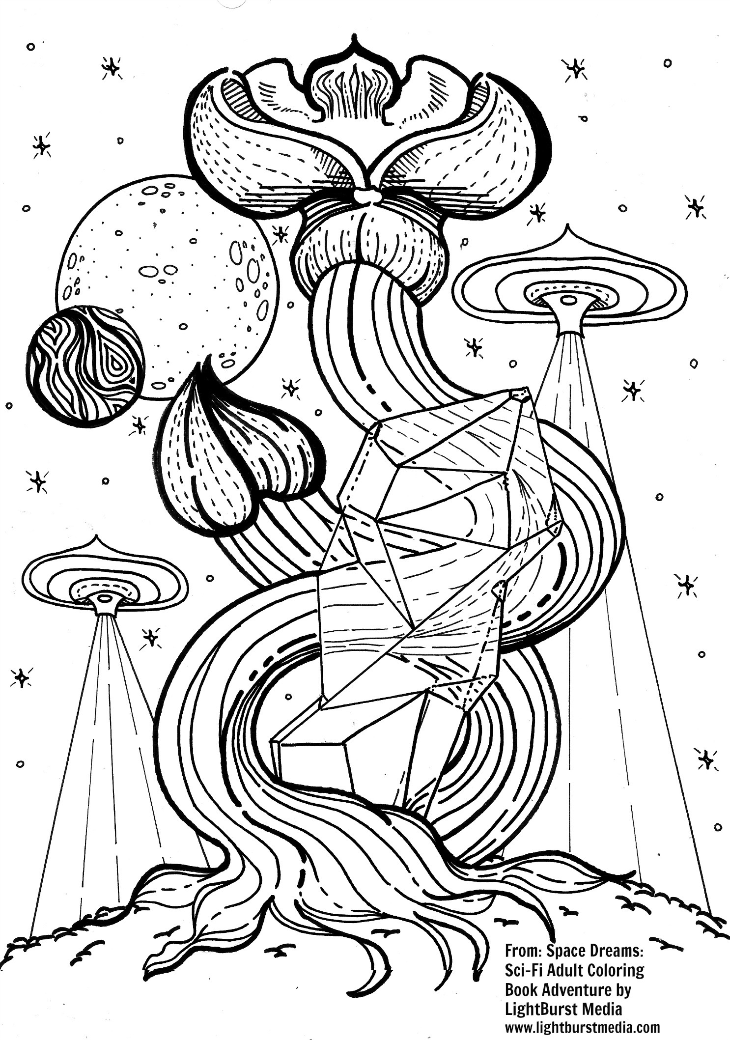 Spaceplant â adult coloring worldwide