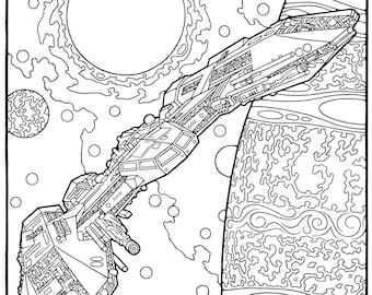 Sci fi coloring page the phoenix adult coloring pages colouring pages