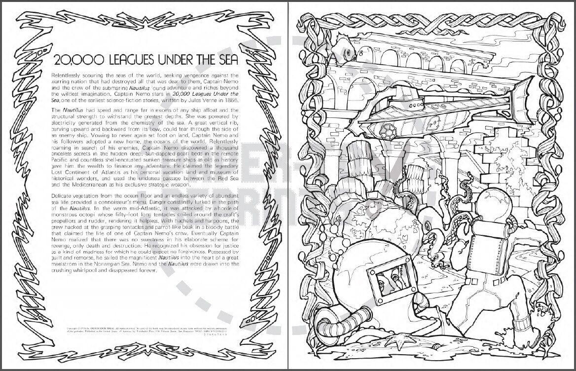 Science fiction anthology coloring book