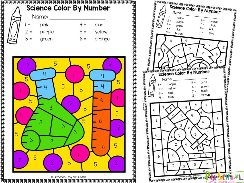 Ðª free printable science color by number worksheets