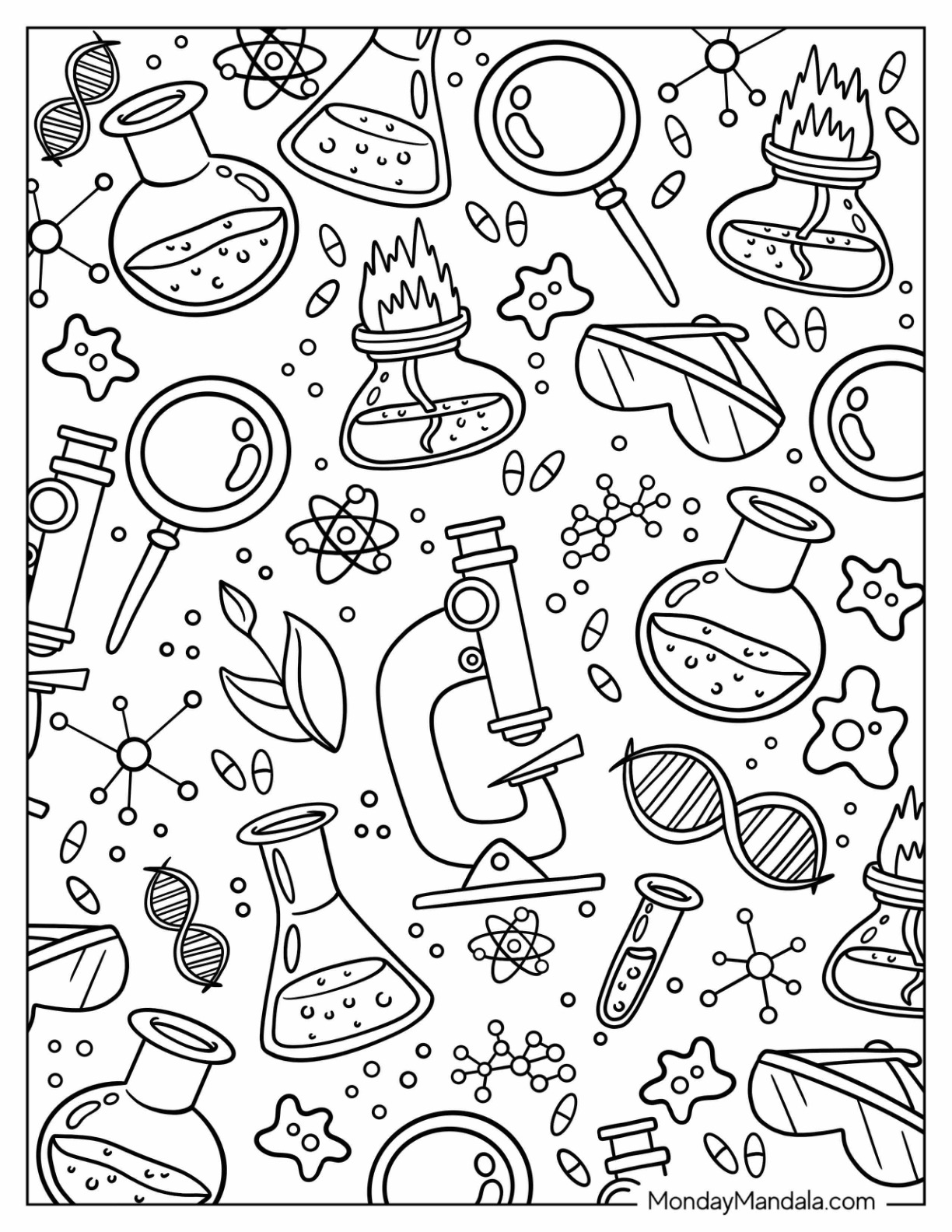 Science coloring pages free pdf printables