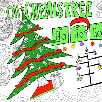 Christmas science chemistry coloring page oh chemistree tpt