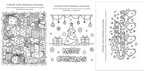 Science christmas colouring activity with periodic table vol teaching resources