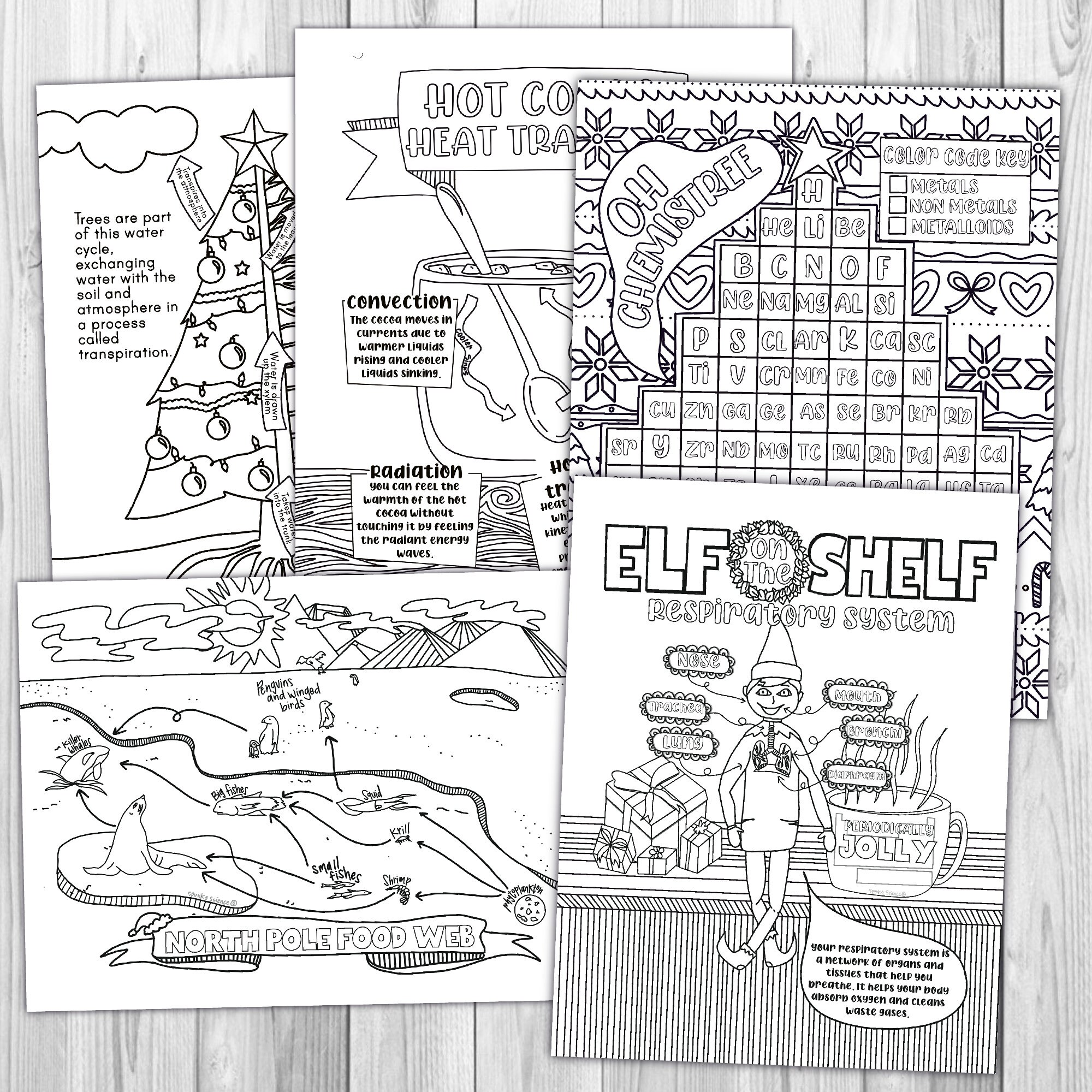 Christmas science coloring pages