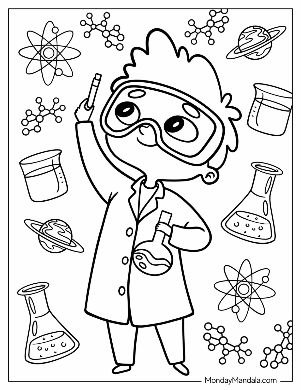 Science coloring pages free pdf printables