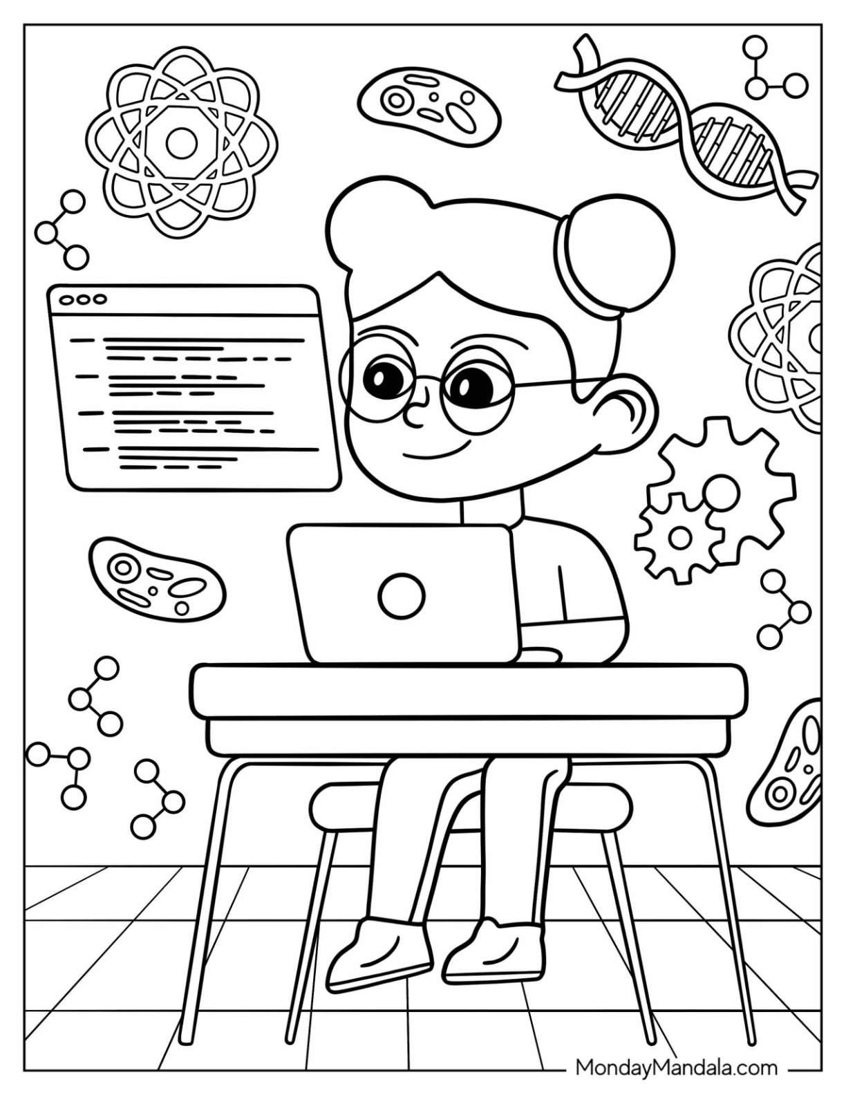 Science coloring pages free pdf printables