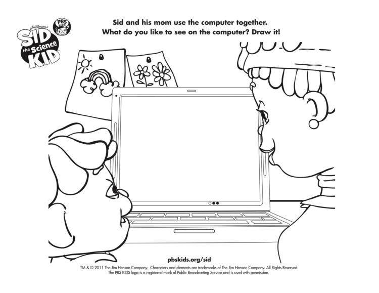 Sid on the computer coloring page kidsâ kids for parents