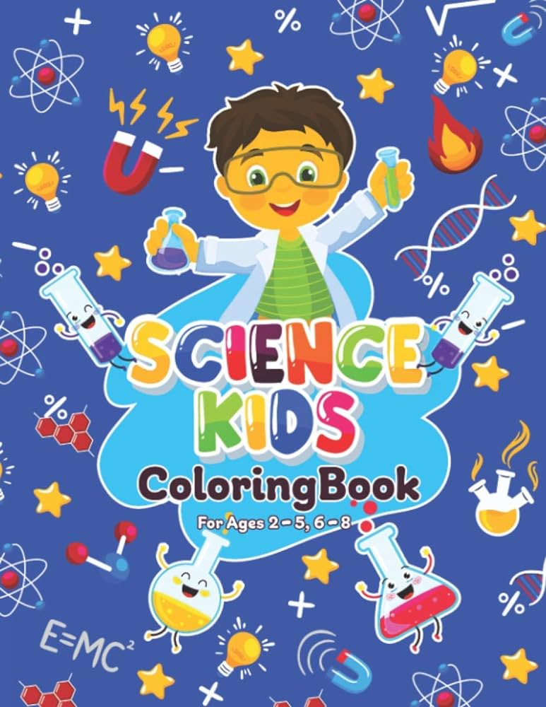 Science kids coloring book for ages