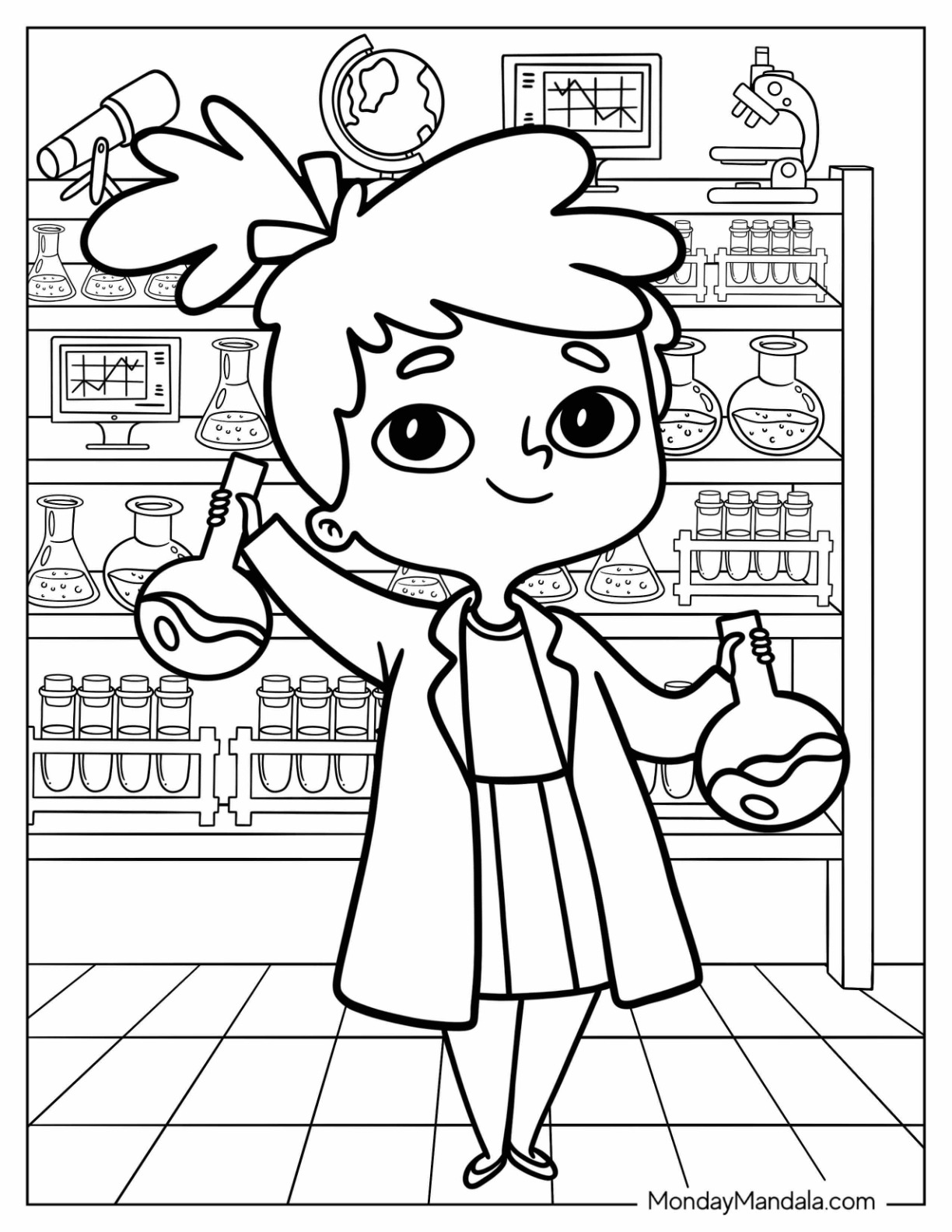 Science coloring pages free pdf printables