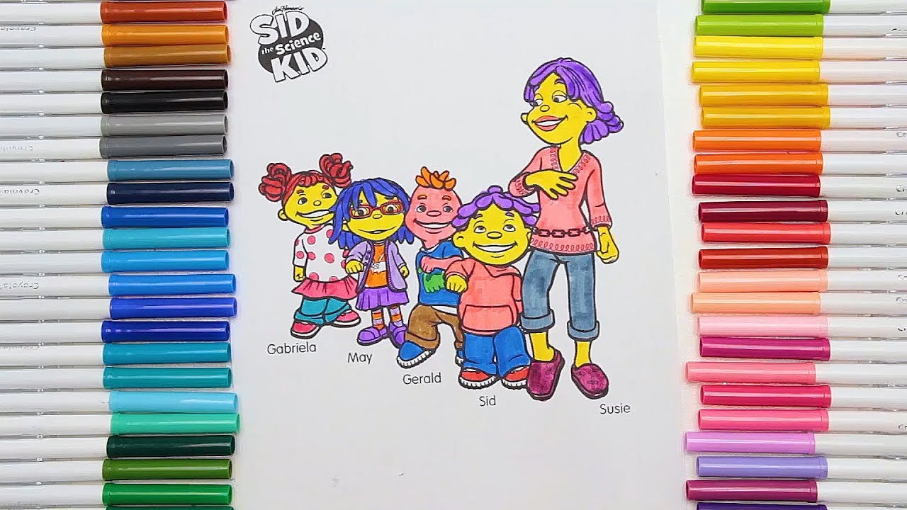 Coloring pbs kids sid the science kid and friends