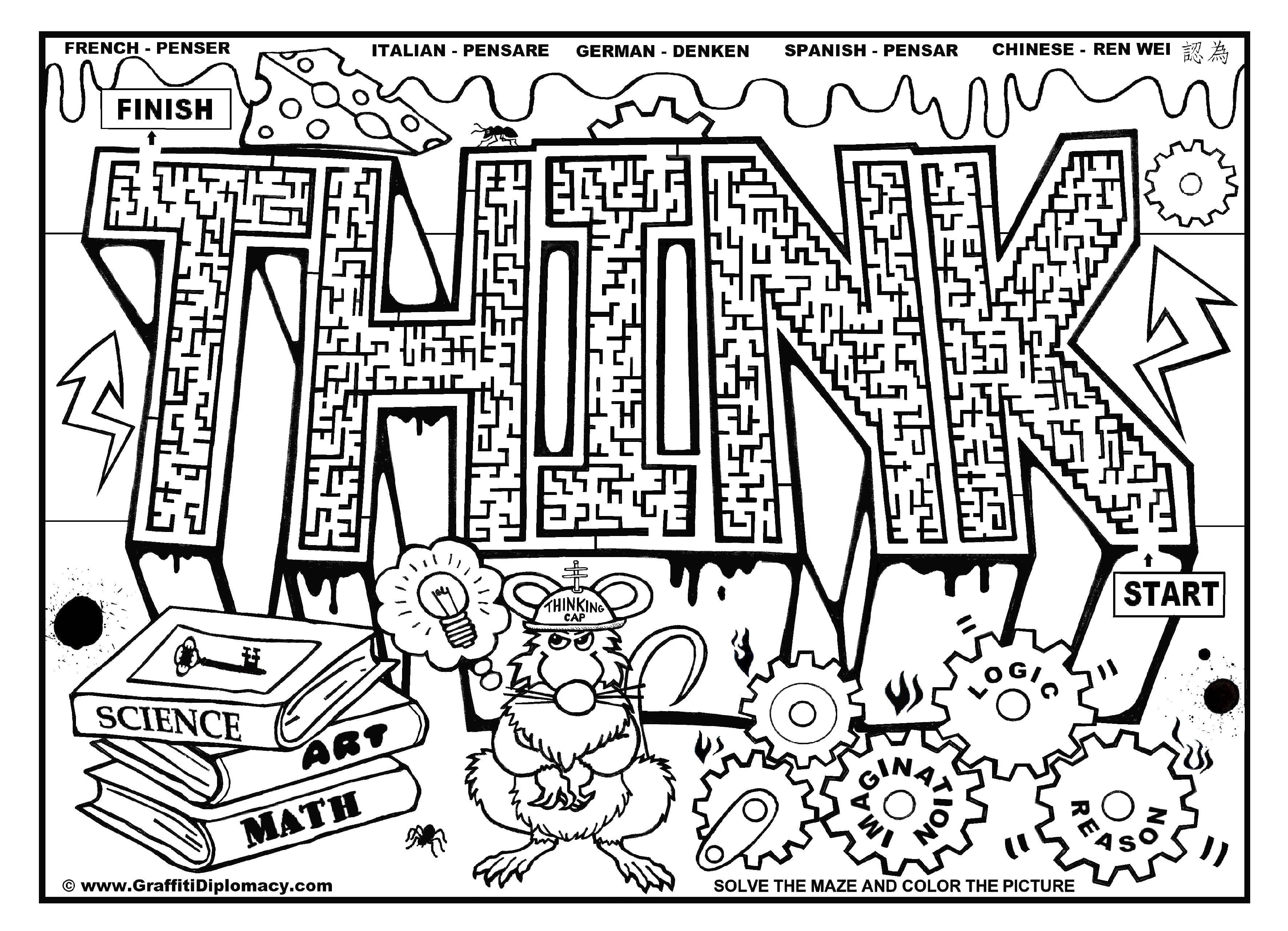 Online coloring pages coloring page maze mazes download print coloring page