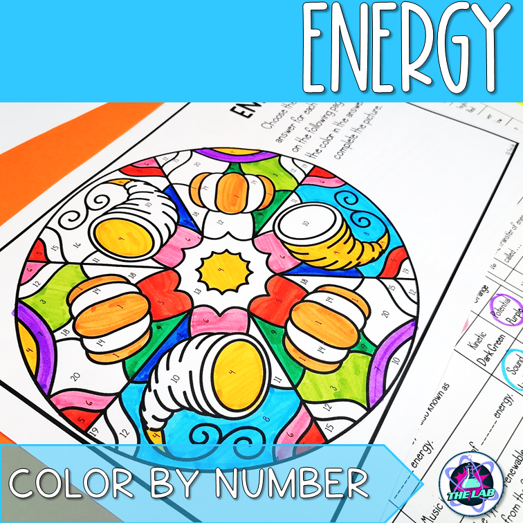 Middle school science review activities bundle color by number