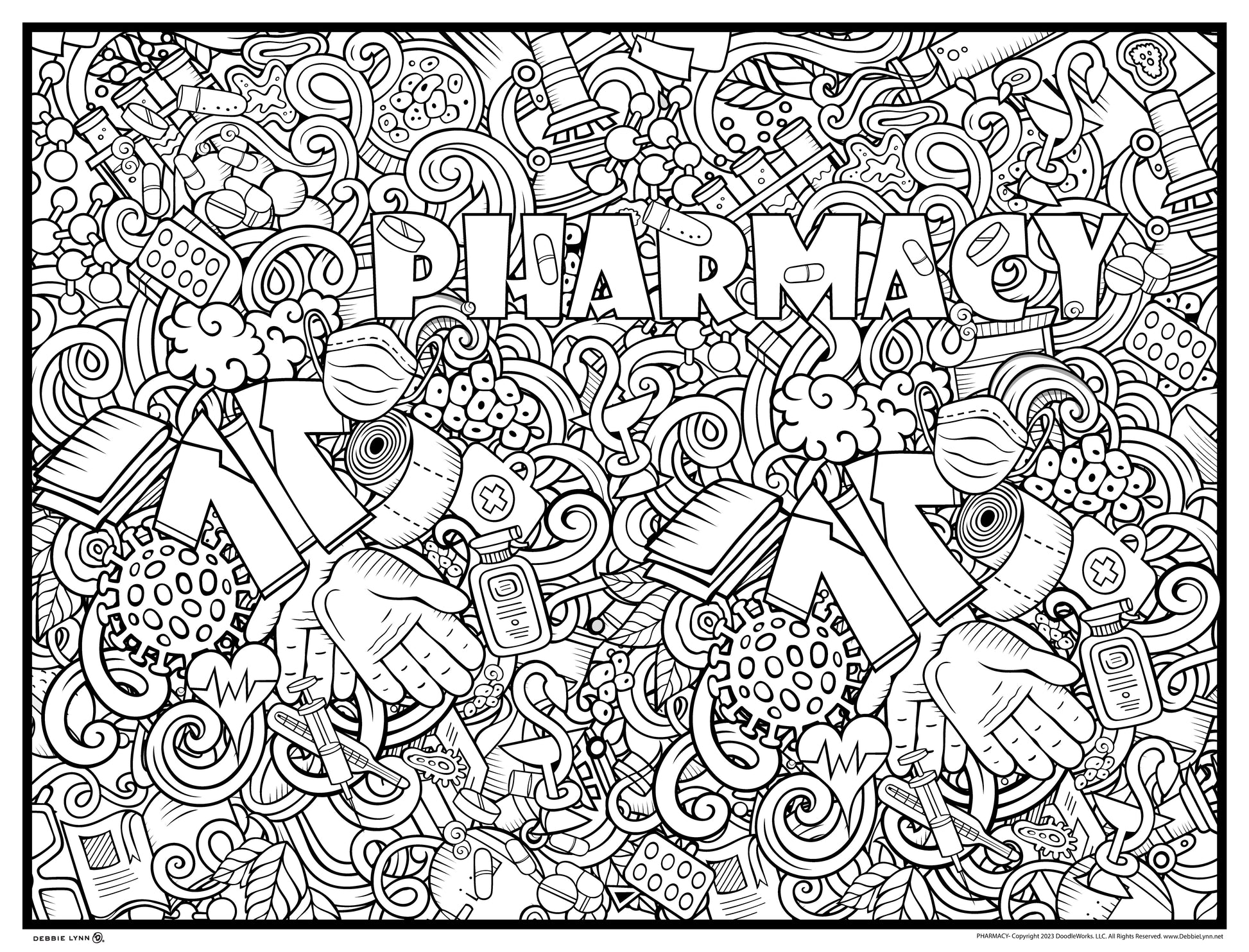 Pharmacy tech personalized giant coloring poster x â debbie lynn