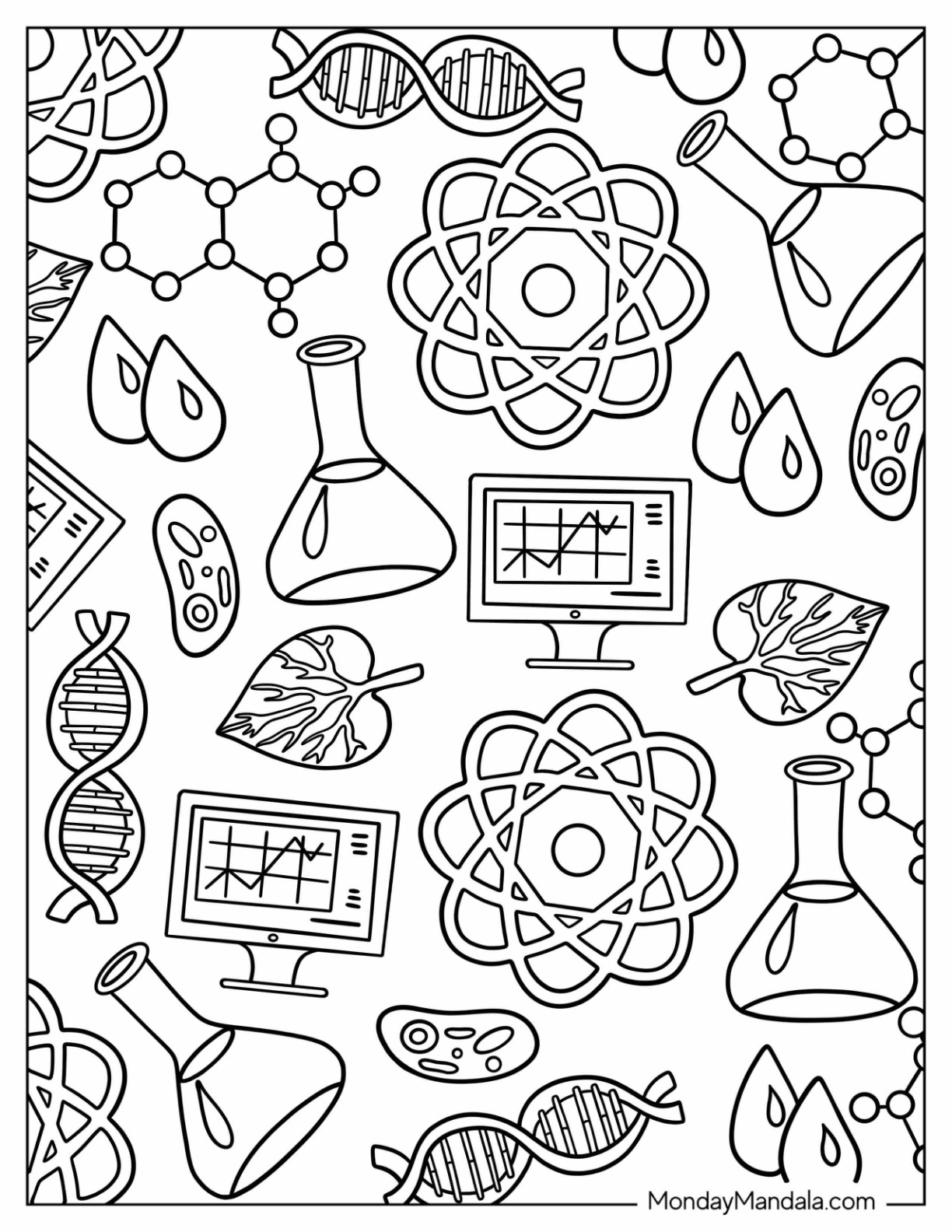 Science coloring pages free pdf printables