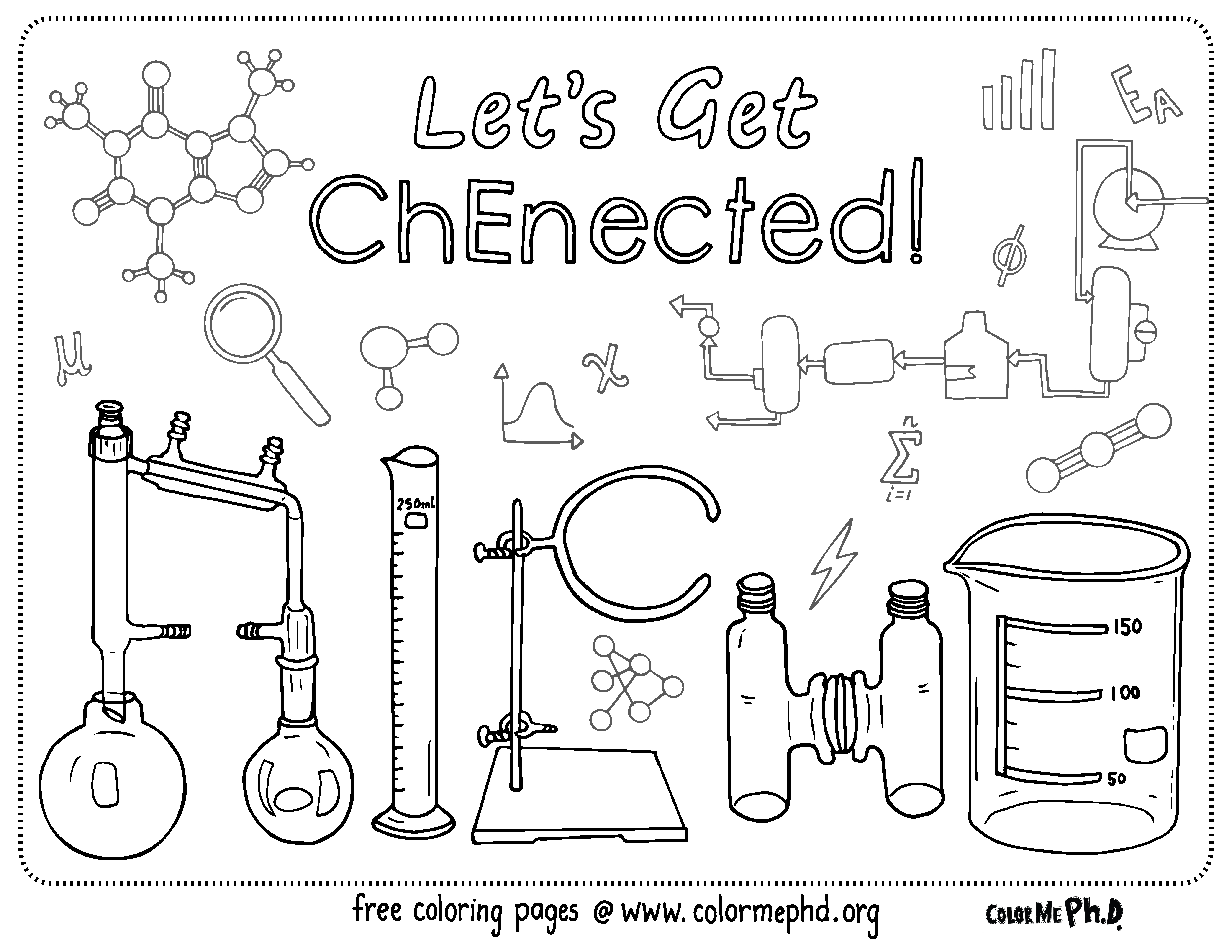 Woman chemical engineer creates coloring art for stem education