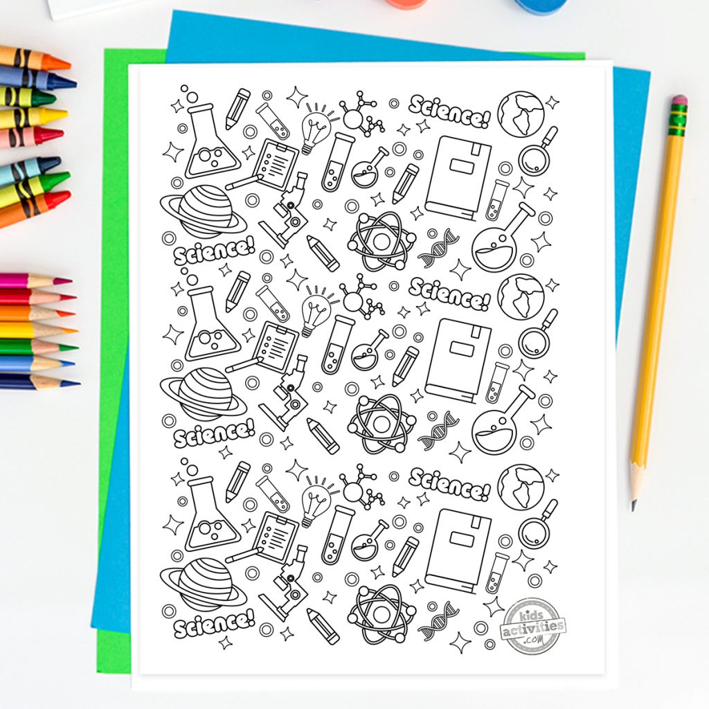 Explore science doodles with our science doodle coloring page kids activities blog