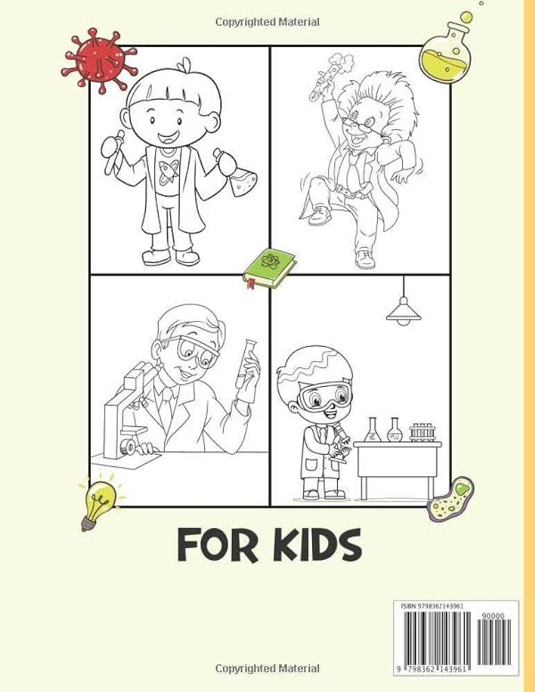 Scientists coloring book for kids science gift book for kids who dream to became scientists