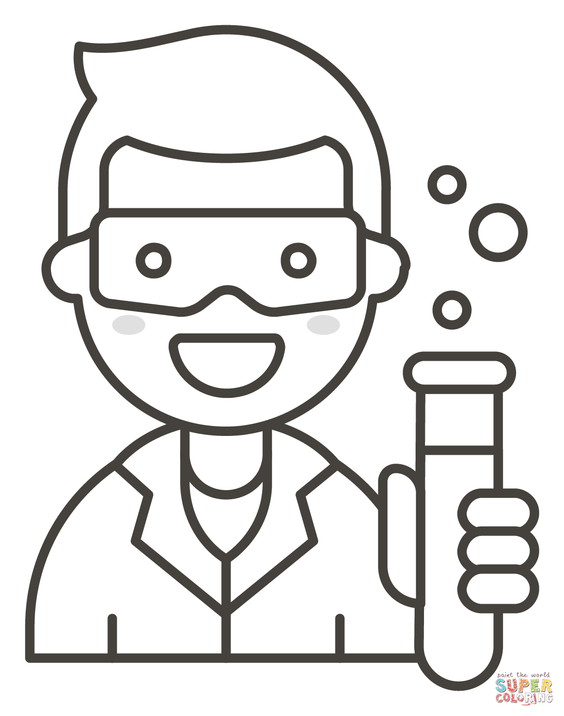 Man scientist coloring page free printable coloring pages