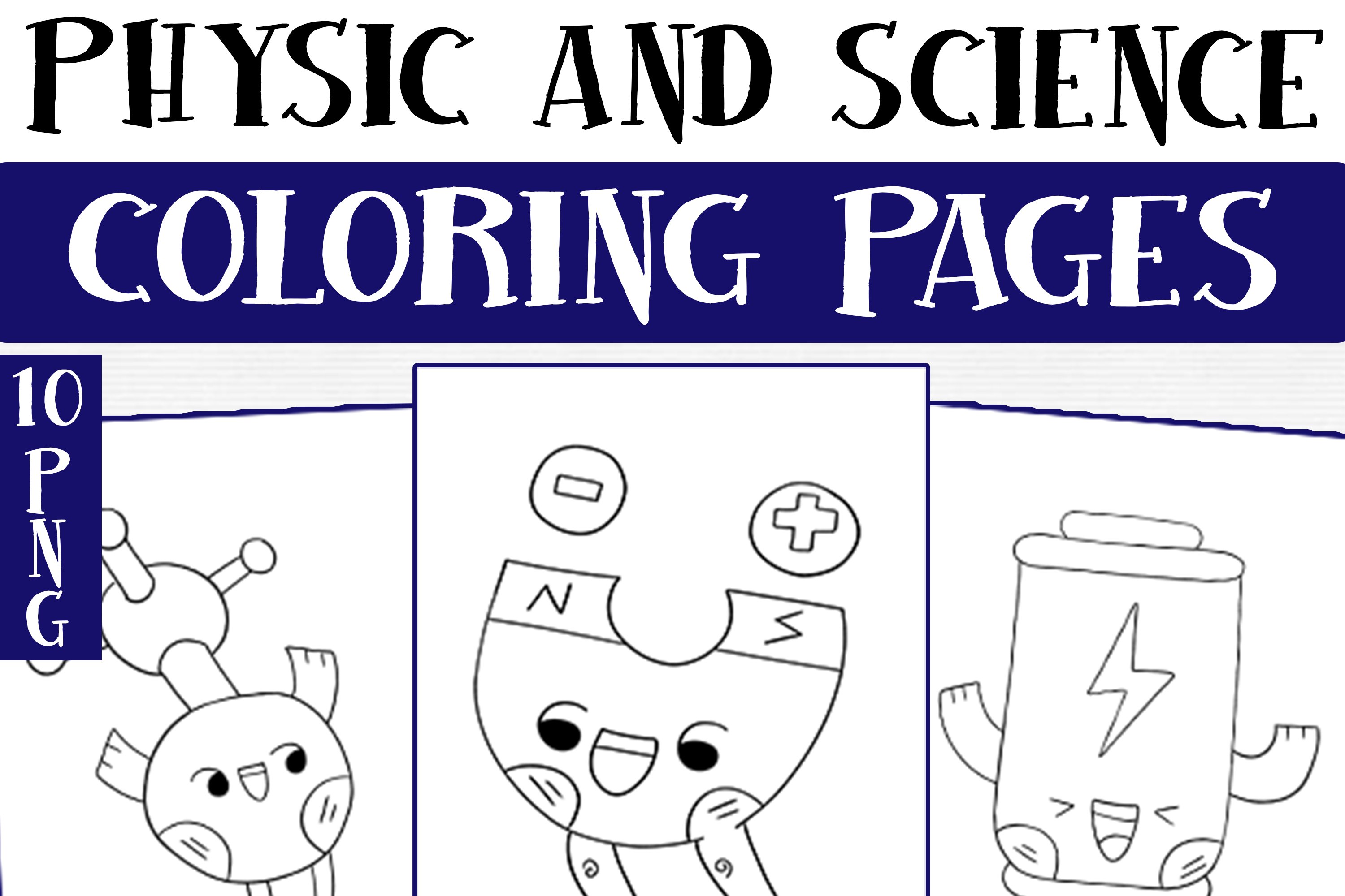 Physics and science coloring pages for kids png