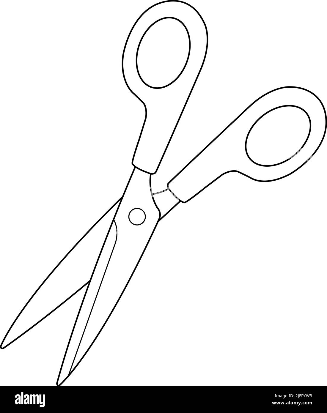 Scissors on white background vector black and white coloring page stock vector image art