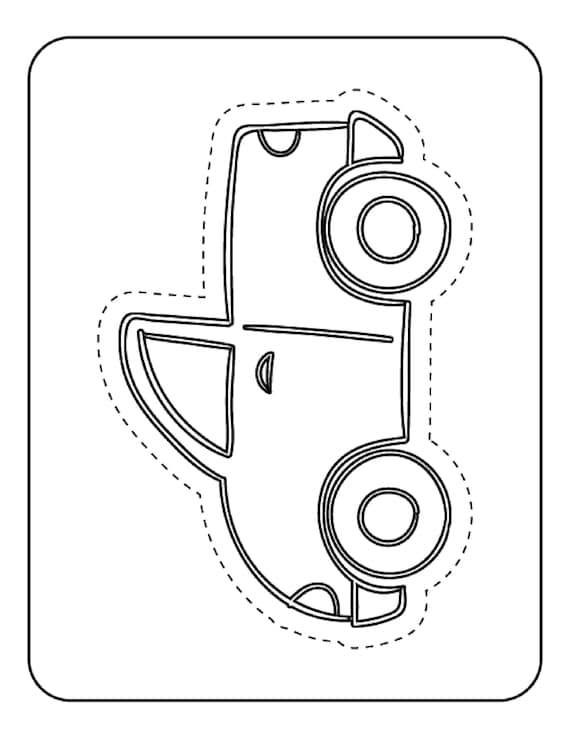 Car coloring sheets kids coloring book pdf download scissor skills kids activity sheets pdf digital download activity book