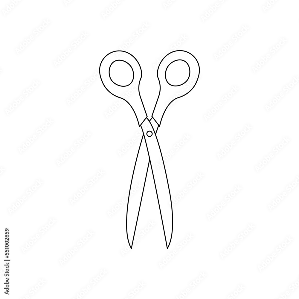 Scissor for sewing isolated on white background scissor vector scissor isolated on white background perfect for coloring book textiles icon web painting books t