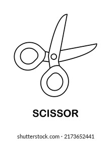 Hakuun coloring page scissor kids liittyvã vektorikuva rojaltivapaa