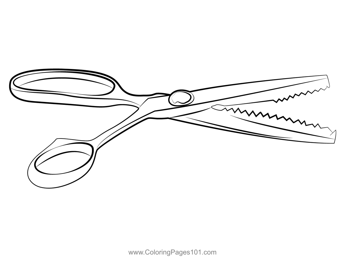 Pinking scissors coloring page for kids