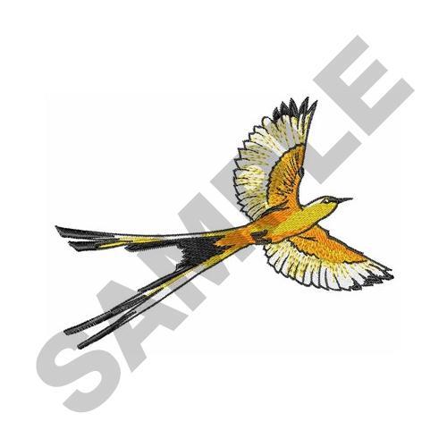 Scissortail flycatcher embroidery design