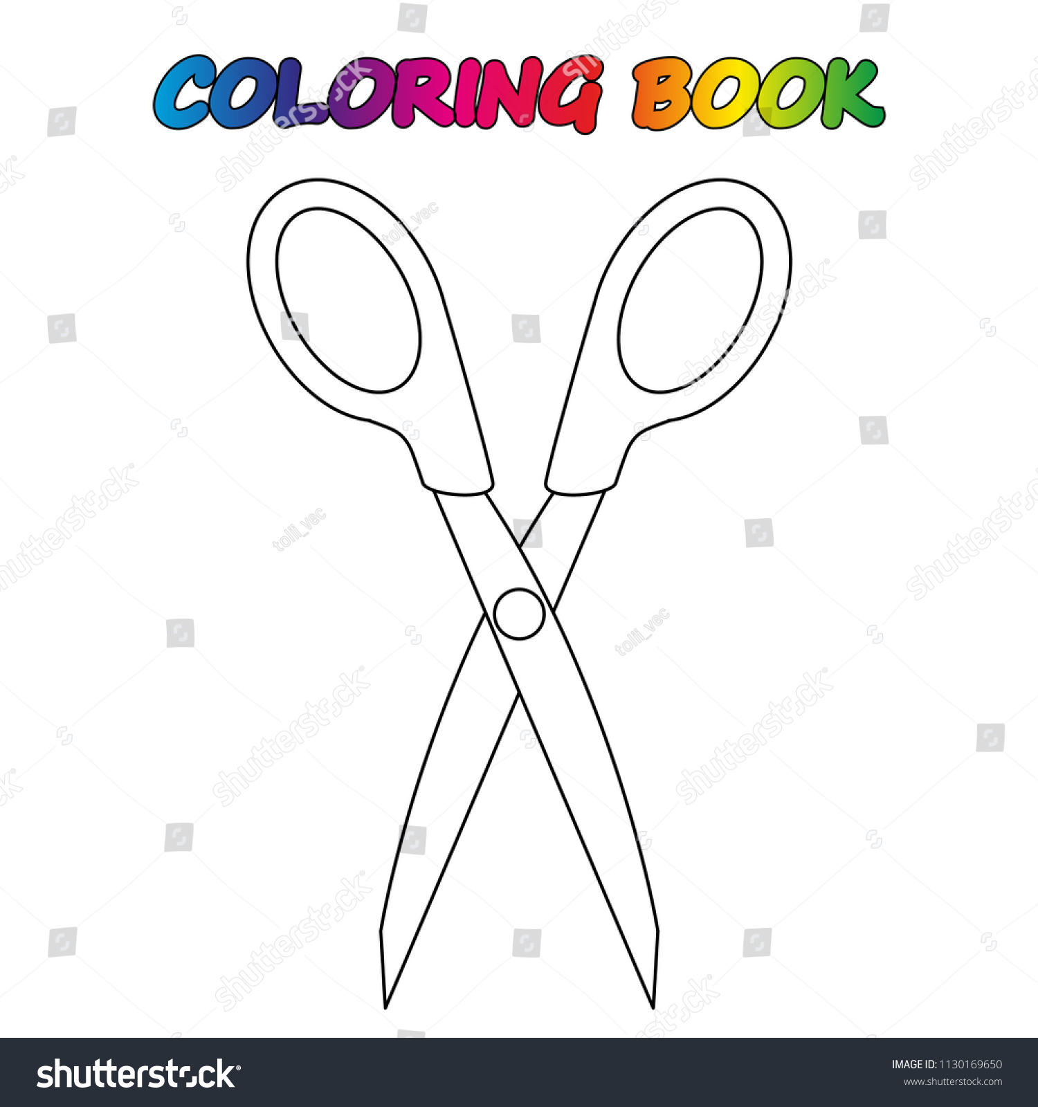 Scissors coloring book coloring page educate stock vector royalty free
