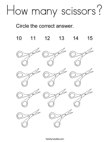 How many scissors coloring page